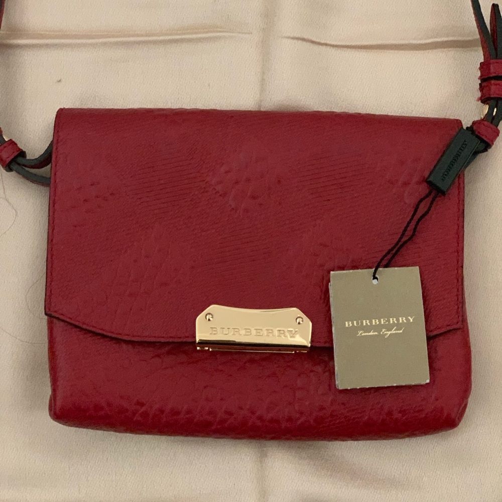 Burberry leather check embossed bag